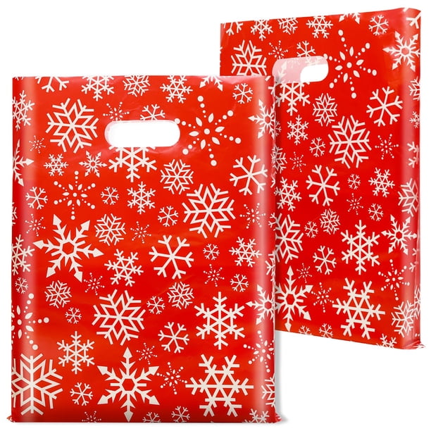 Bolsas de regalo de plástico para Navidad FloraSea, 100 unidades, 30 x 40 cm
