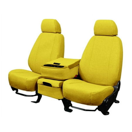 CalTrend Front Buckets Tweed Seat Covers for 2012-2016 Nissan Versa - NS187-12TA Yellow Insert and Trim