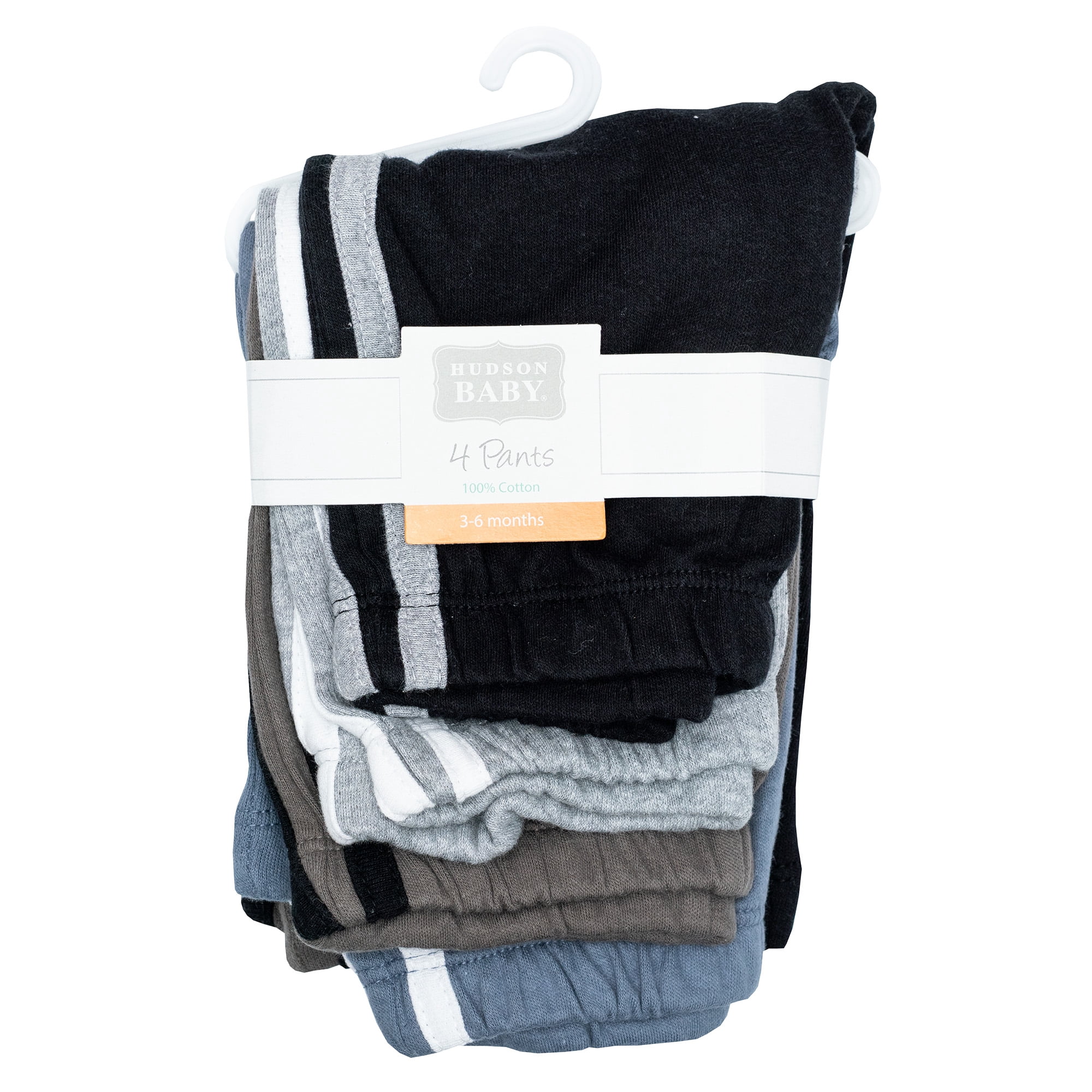 Hudson Baby Boy Cotton Pants and Leggings, Heather Gray Black, 2T