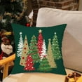 thumbnail image 3 of AUQ Christmas Pillow Covers 18X18 Inch Christmas Decor Linen Pillowcase Green Tree Xmas Green Throw Pillows Christmas Winter Farmhouse Holiday Decoration Outdoor Cushion Covers for Couch Home, 3 of 7