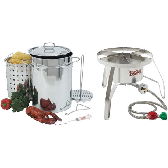 Bayou Classic 1195SS Stainless Steel 32-Quart Turkey Fryer Kit with Stainless Steel Burner
