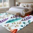 thumbnail image 5 of Spring Leaves Area Rugs Collection 5'x7', Watercolor Leaf Botanical Nature Light Blue Non Slip Indoor Rectangle Throw Runner Rug Floor Mat Carpet for Living Room Dining Table Bedroom Nursery, 5 of 9