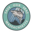 thumbnail image 1 of Save Our Seas! Massachusetts 3.5 Inch Iron Or Sew On Embroidered Fabric Badge Patch Ocean Beach, Salt Life Iconic Series, 1 of 2