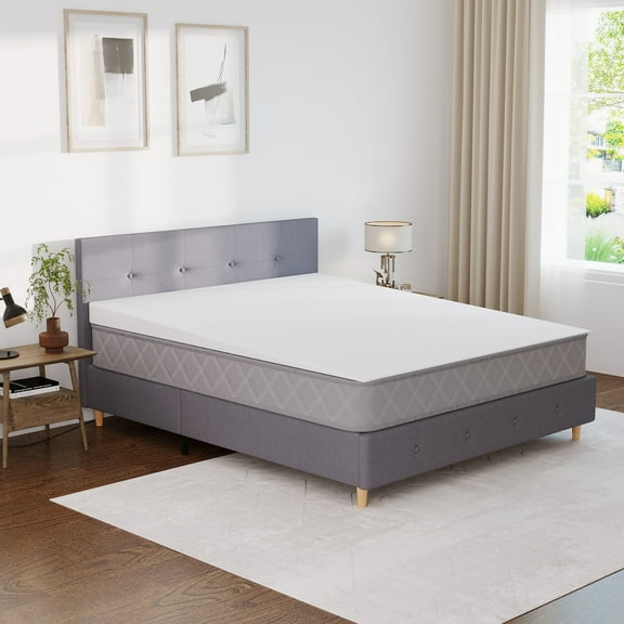 Foam Global Bed Wedge Mattress Topper 2.0: Low Profile 4-Inch Incline, Medium Firm