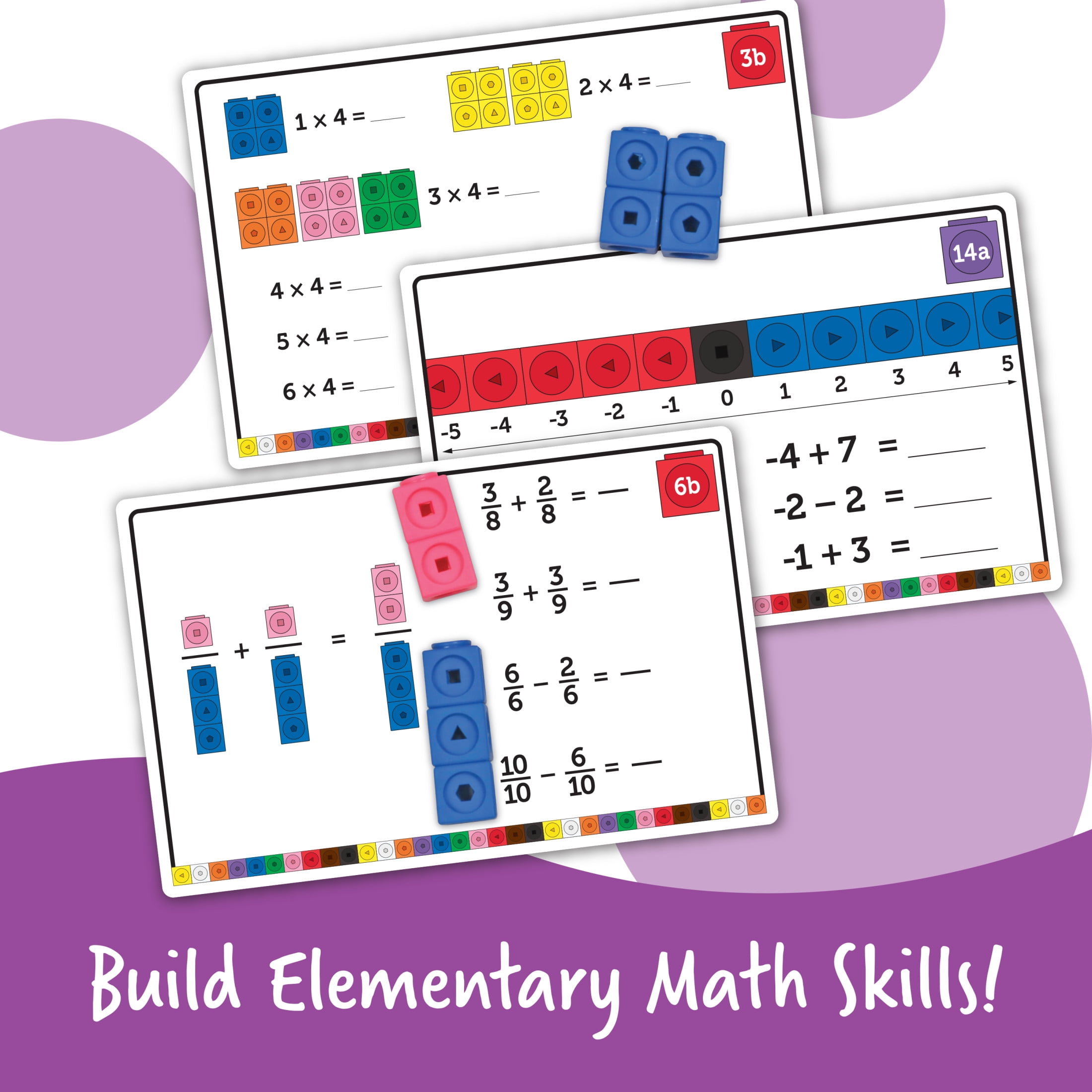 Learning Resources MathLink Cubes Elementary Math Activity Set, Math Toys, Ages 7+