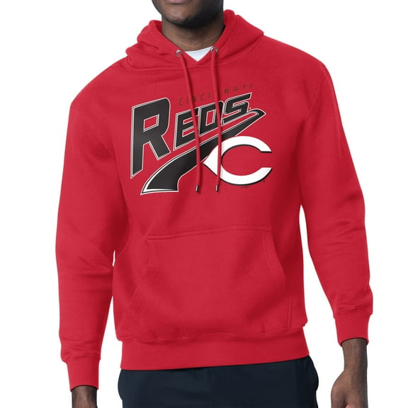 Men's Starter Red Cincinnati Reds Modern Tailsweep Fleece Tri-Blend Pullover Hoodie