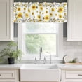 thumbnail image 2 of Bee Sunflower Wreath Valances for Windows, Rod Pocket Kitchen Valance Curtains - Soft & Washable Small Window Treatment for Living Room, Bathroom, Yellow Farm Floral 54x18inch, 1 Panel, 2 of 9