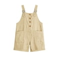 thumbnail image 2 of Purcolt Short Overalls for Women Summer Casual Square Neck Adjustable Strap Button Down Baggy Bib Jumpsuit Comfort Loose Fit Wide Leg Romper With Pockets, 2 of 4