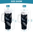 thumbnail image 3 of 40 oz Tumbler With Handle Stainless Steel Insulated Tumbler With Lid for Car Cup Holder Deep Gray Feathers and Pinecones, 3 of 9