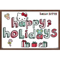 Hello Kitty: 17 Holiday - Happy Holidays Wall Poster, 22.375" x 34" Framed