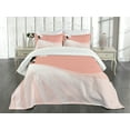 thumbnail image 3 of Ambesonne Salmon Quilted Bedspread Set 3 Pcs, Wedding Umbrella, King Size, Salmon and White, 3 of 5