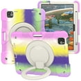 thumbnail image 2 of Dteck Kids Case for iPad Air 11 inch 2025/2024,Heavy Duty Silicone Cover with Stable Kickstand, Multi-Functional Grip, Carrying Strap, Pencil Holder for iPad Air 11-in. M3/M4,Colorful/Purple, 2 of 11