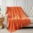 thumbnail image 2 of Home Soft Things Crystal Chenille Throw - Flame - 50" x 60", 2 of 9
