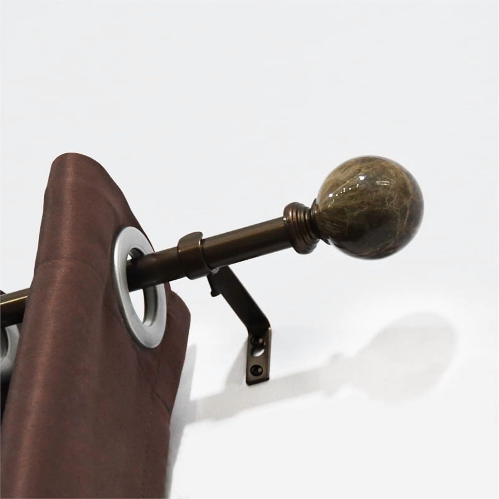 Tom Adjustable Single Curtain Rod 28" to 48"-Bronze