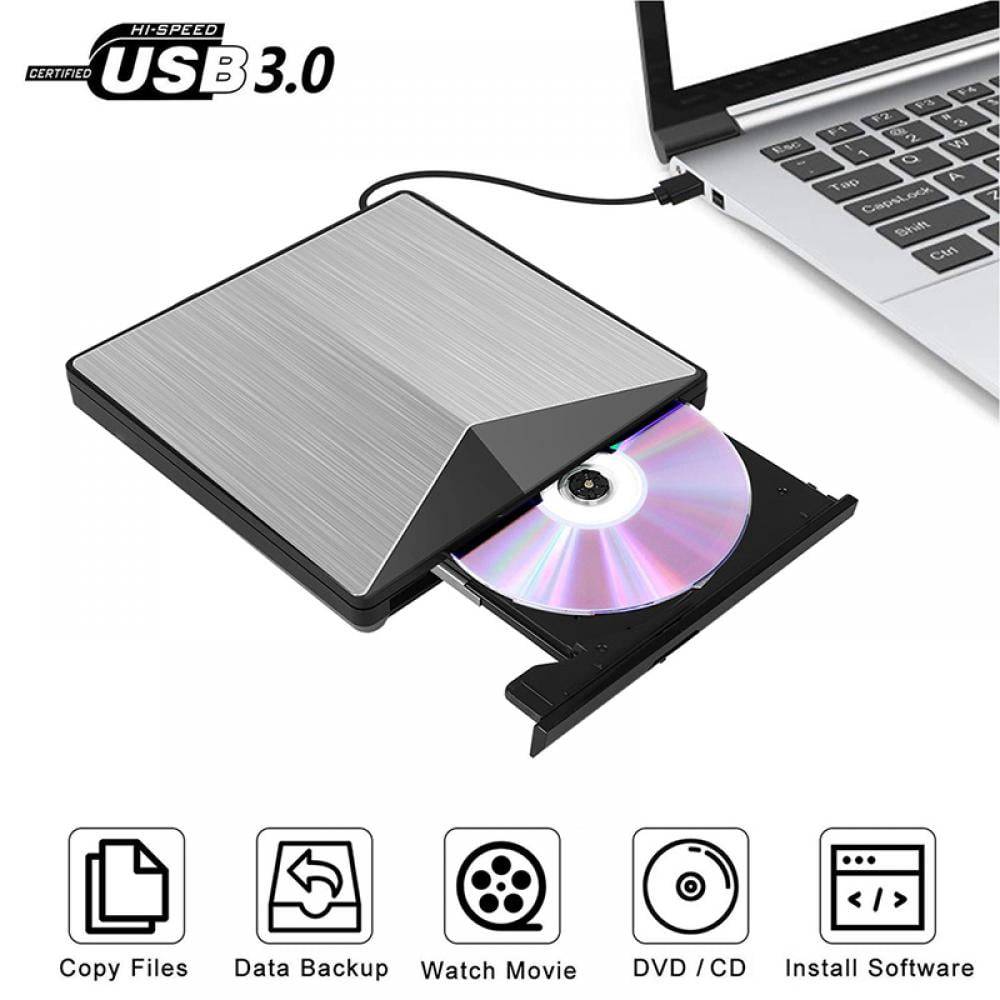 MthsTec Ultra Slim USB 3.0 External Blu-ray Burner/Writer with 3D Blu-ray Disc Playback Silver 
