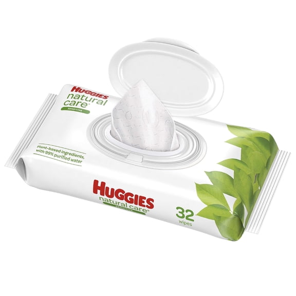 Toallitas húmedas Huggies Natural Care sin perfume, 32 unidades