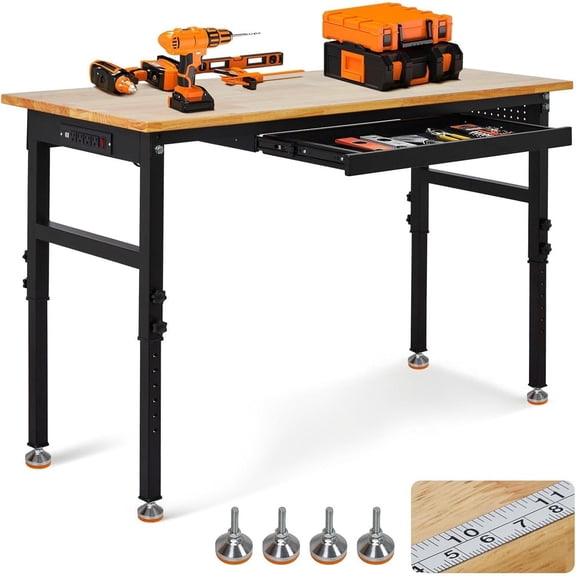60 Inch 2000 LBS Heavy Duty Fixed Leg Workshop Workbench