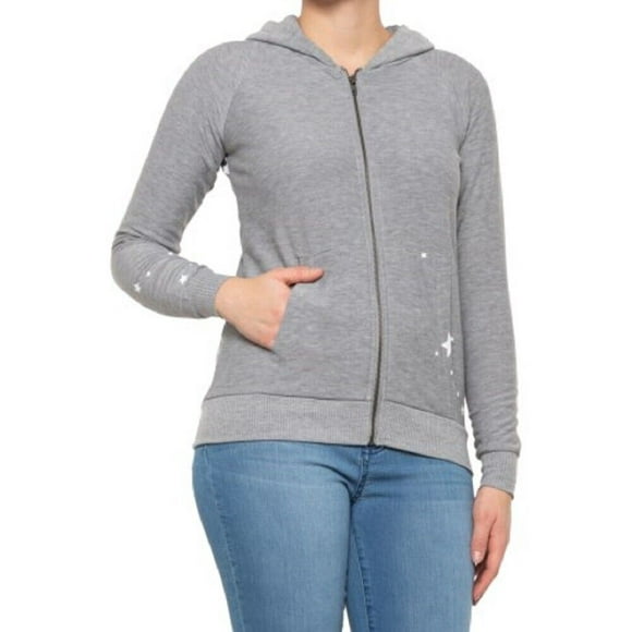 Chaser Full Zip Star Print Hoodie Heather Grey ( M )