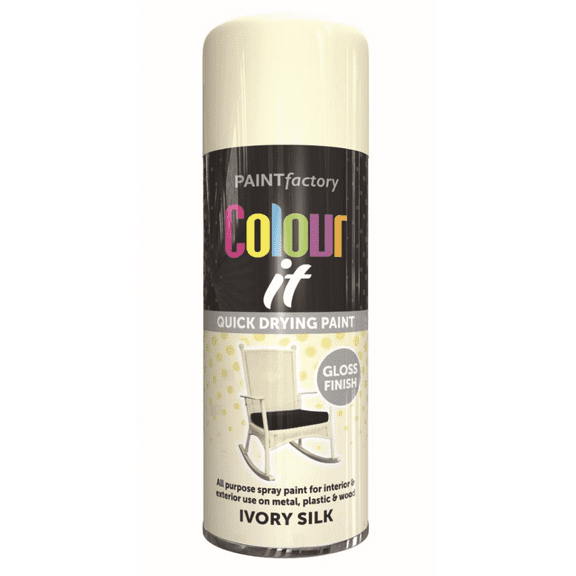 Paint Factory Ivory Silk Gloss Spray Paint 400 ml