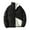 Black, variant on Mens Winter Plus Size Solid Color Zipper Pocket Collar Thick Warm Cotton Padded Jacket Hoodless Coat Thick Coat