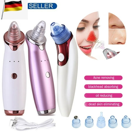 Facial Pore Nose Blackhead Vacuum Suction Machine Blackhead Remover Peeling Pore Cleansing Face Skin Deeply Cleaner (Rose (Best Blackhead Remover For Nose)