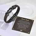 thumbnail image 6 of Mens Leather Bracelet Dad Gifts - Brown Braided Leather Infinity Knot Bracelets Engraved Love My Dad for Men, Daddy Jewelry Gift from Daughter Son for Father's Day Birthday, 6 of 6