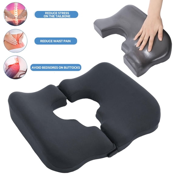 Memory Foam Bed Sore Cushions for Butt,Bedsore Pressure Relief Pillow for Sleeping and Sitting,Cushion for Bed Sores on Buttocks,T-Shaped Cutout(Dark Grey)