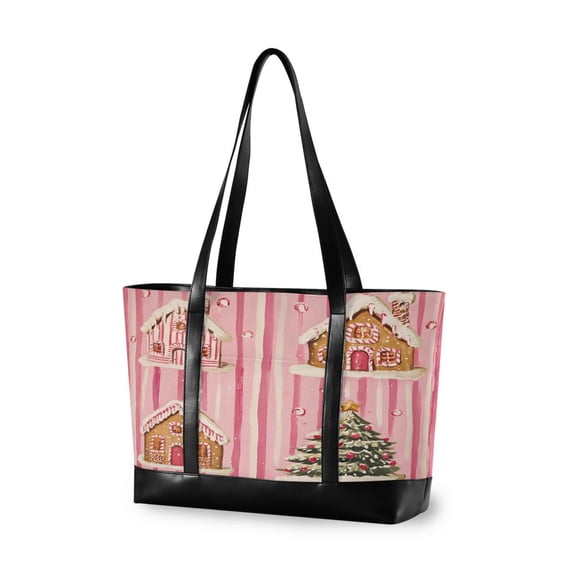 FORMRS Laptop Tote Bag for Women with 15.6" Computer Compartments Handbag, Gingerbread Houses