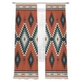 thumbnail image 2 of Aztec Tribe Sheer Curtains 96 Inches Long 2 Panels Rhombus Geometric Abstract Art Pattern Light Filtering Semi Sheer Window Curtains Drapes for Bedroom Living Room 52"x96", 2 of 7