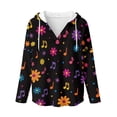 thumbnail image 5 of DISNIMO Musical Note Printed Sweatshirts for Women Floral Printed Hoodies Long Sleeve Shirts Fall Winter Outfits, 3XL, 5 of 7