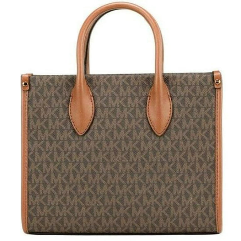 Michael Kors Mirella Small Brown PVC Top Zip Shopper Tote Michael Kors Mirella Small Brown PVC Top Zip Shopper Tote
