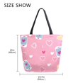 thumbnail image 5 of FORMRS Womens Canvas Tote Bag with Zipper Inner Pocket Shoulder Handbag, Love Connection, 5 of 7