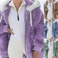 thumbnail image 6 of Aellinatey Women Faux Fur Warm Hoodies for Jacket Zip Up Solid Color Fluffy Oversized Overc, 6 of 12
