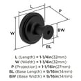 thumbnail image 6 of Amerock Faircrest 1-1/4 inch (32mm) Diameter Matte Black Cabinet Knob, 6 of 7