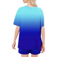 thumbnail image 3 of CLOISE Sleepwear Sets for Women 2 Piece Comfy Short Sleeve Sleepwear Blouses and Comfort Shorts Night Clothes Set Comfortable Gradient Printed Fall Night Clothes, 3 of 6