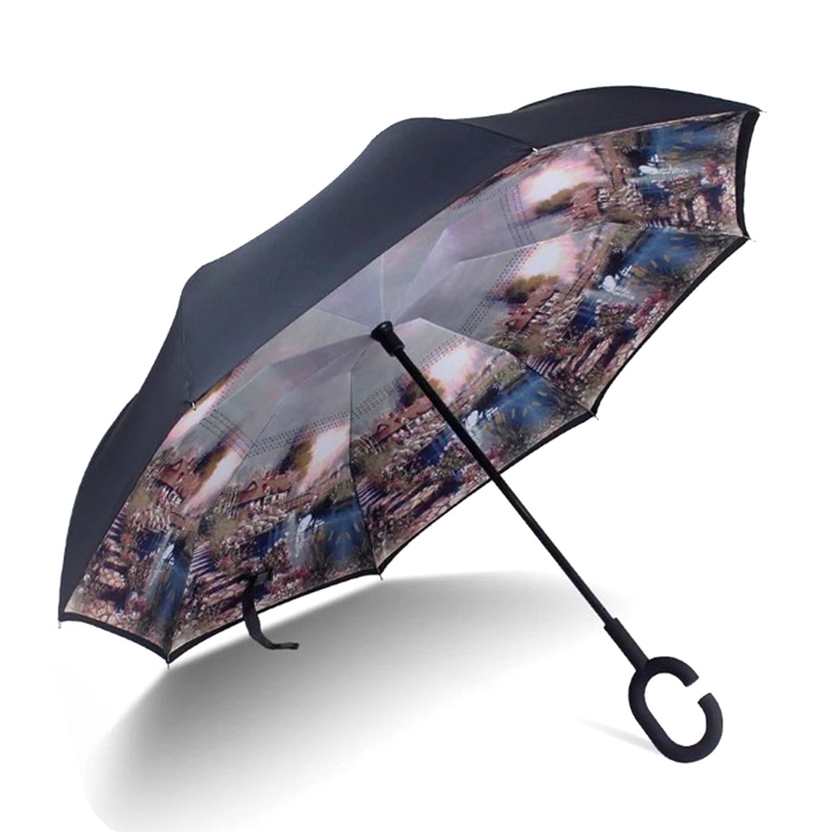 Reversible Folding Double Layer Upside Down UV Protection Unique Windproof Brella That Open Better Than Most Umbrellas Reverse Inverted Inside Out Umbrella 