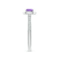 thumbnail image 3 of ANGARA Natural 0.6 Ct. Amethyst with Diamond Halo Ring in 14K White Gold for Women (Ring Size: 9.5), 3 of 9