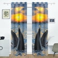 thumbnail image 2 of Coolnut Window Curtain Panels The Bottle Nosed Dolphins Under Sunset Grommet Top Room Darkening Thermal Insulated Blackout Window Treatment Drapes 2 Panels W55 x L84 In, 2 of 6