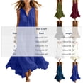 thumbnail image 3 of ClodeEU Women's Sleeveless V Neck Tiered Ruffle Maxi Dress with Pockets,Casual Loose Flowy Swing Dress Army Green,Women's Plus L, 3 of 6