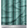 thumbnail image 1 of Soimoi Cotton Voile Fabric Stripe & Diamond Block Printed Fabric 1 Yard 42 Inch Wide, 1 of 1