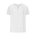 thumbnail image 5 of Kaemgyyd Womens Summer Tops Trendy Short Sleeve Hollow out Plus Size Shirts Dressy Casual Notch V Neck Flowy Blouses Clothes, 5 of 6