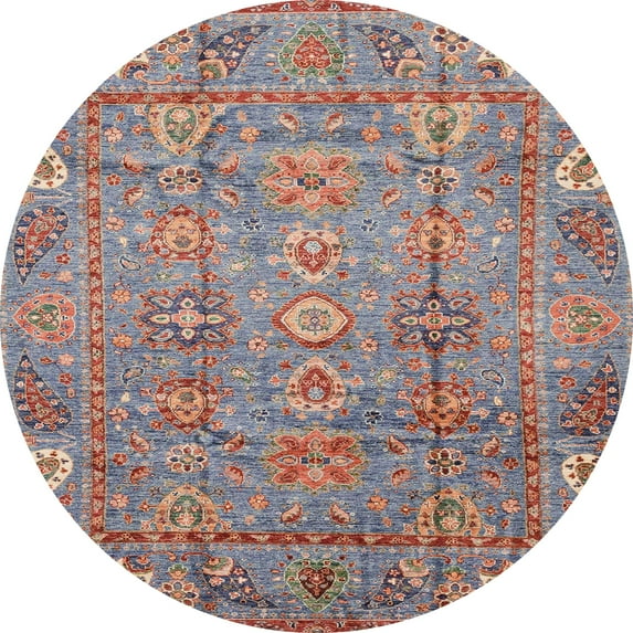 Ahgly Company Indoor Round Abstract Chestnut Brown Abstract Area Rugs, 5' Round