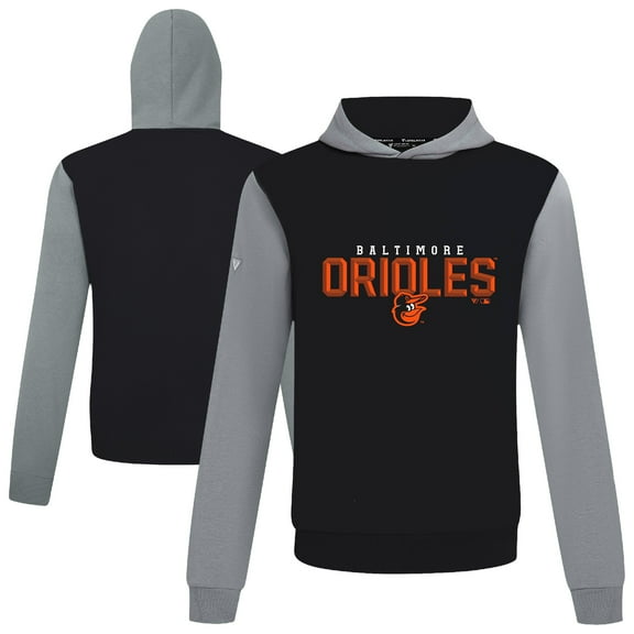 Men's Levelwear Black Baltimore Orioles Throwback Carve Ultimate Hoodie