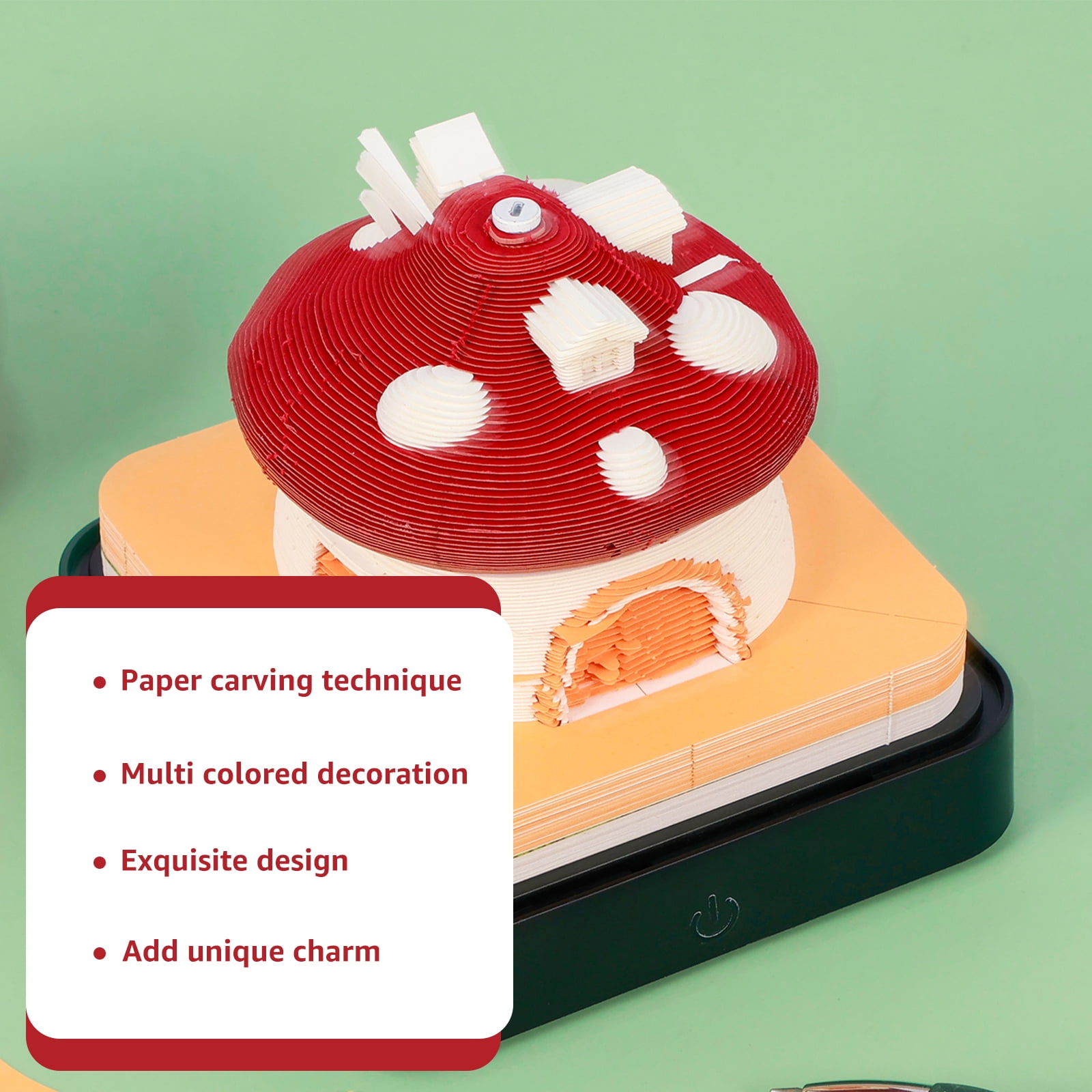 3D Calendar 2026 with LED Light Tear Away Paper Art Notepad Desk Time Piece Calendar with Acrylic Box Creative Present