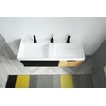 thumbnail image 6 of Lugano 55" Matte Black Glass and Maple Wall Mount Bathroom Vanity, 6 of 9