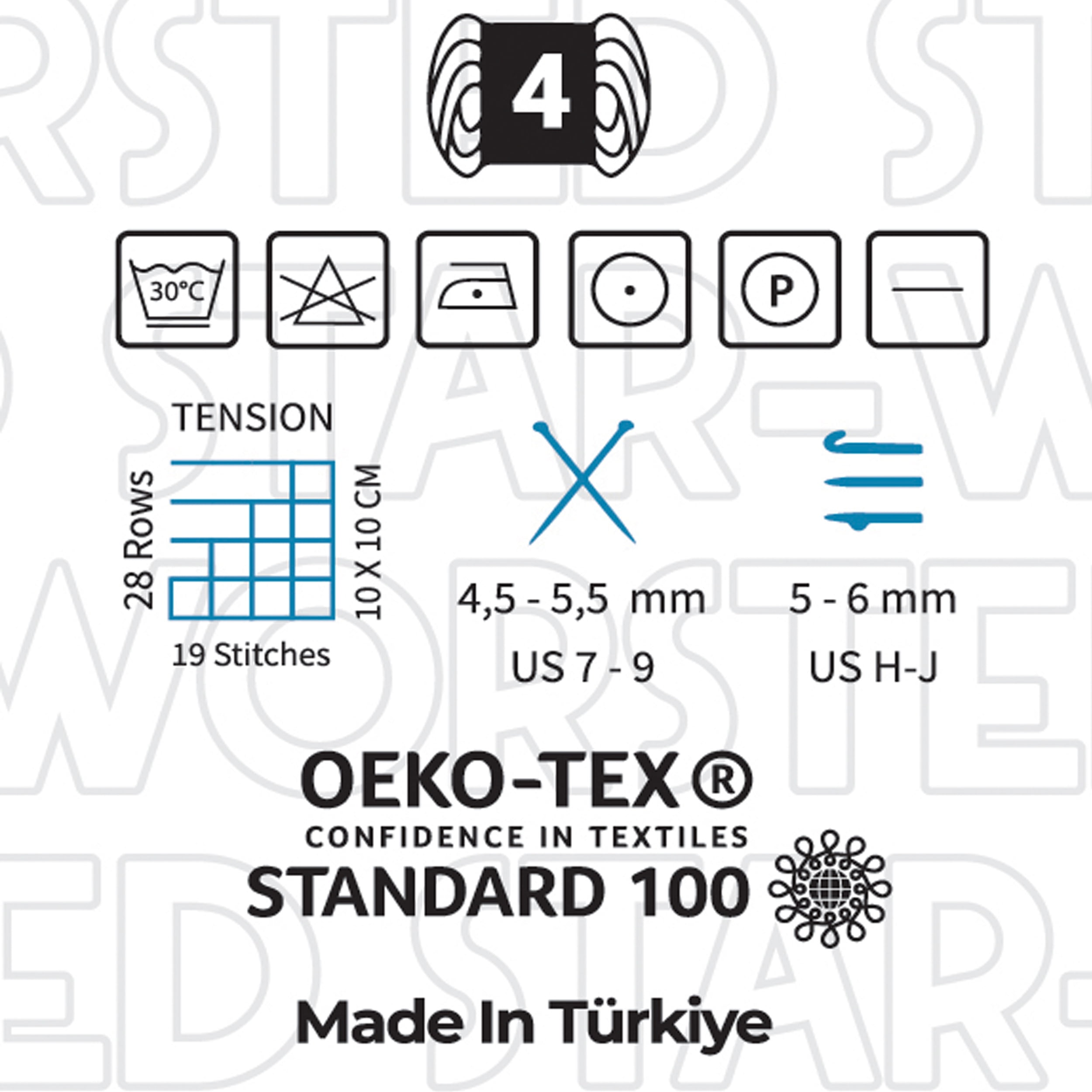 Estako Star-Worsted Yarn - (3 Skeins Pack) - 75% Acrylic 25% Wool - Soft Medium Weight #4 - (3 x 3.52 oz / 3 x 186 yds) - Crochet & Knitting Yarn ( 40187 - White )