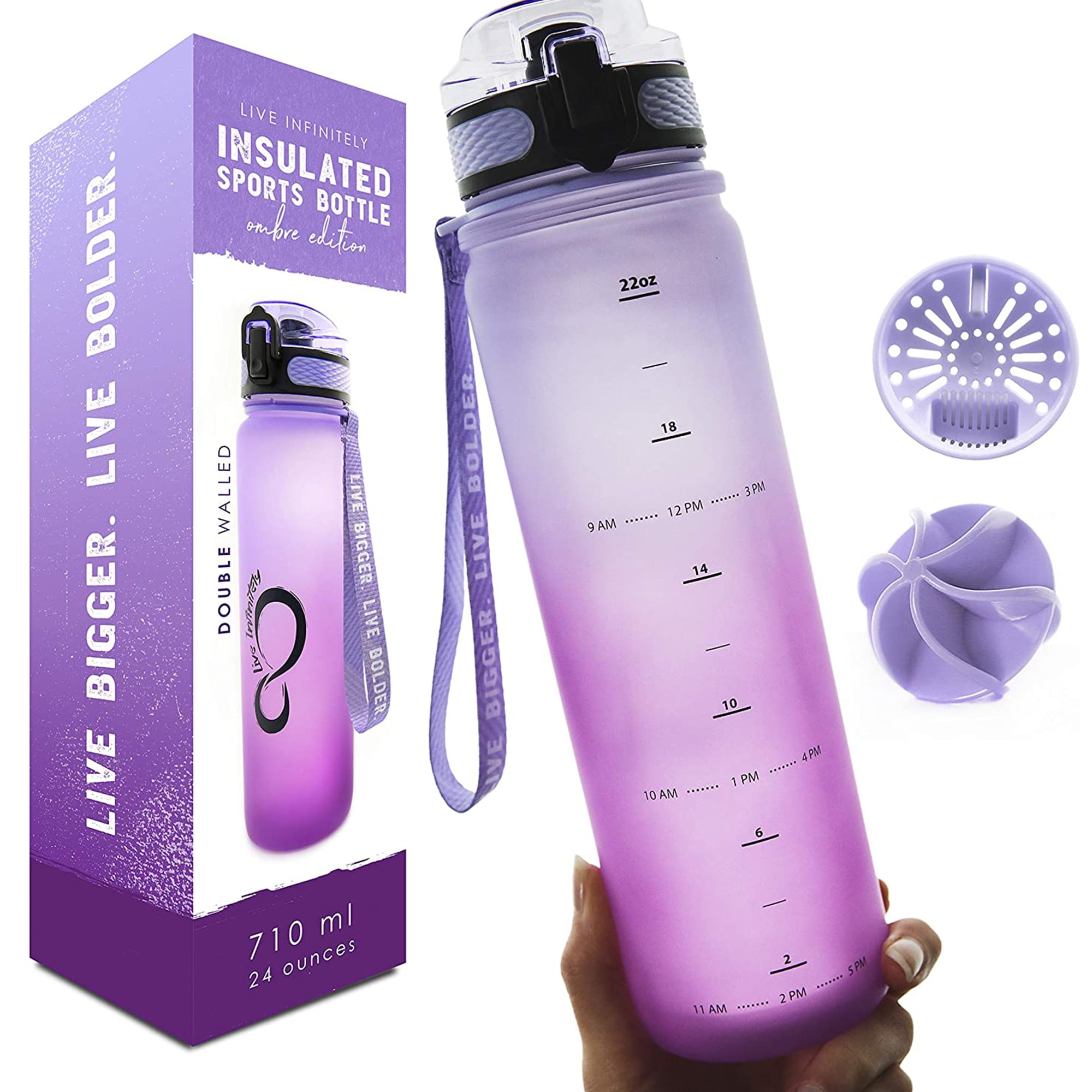 Live Infinitely 20 Oz Kids Water Bottle with Straw BPA Free Water Bottle,  Galaxy 