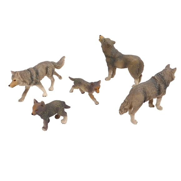 Juguetes de estatuilla de lobo, 5 piezas Estatuilla de lobo Animal salvaje Juguetes de lobo Modelo de lobo Diseño de próxima generación