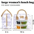 thumbnail image 4 of Bloomington Lunch Bag for Women - Insulated Large Lunch Box for Work with Containers, Leak-Resistant, Stain-Resistant, Zipper Closure, Lavender Toile, 4 of 6