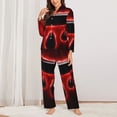 thumbnail image 3 of Lsque The Binding of Isaac Pattern Long Sleeve Pajama Set for Women - Soft 2-Piece Sleepwear and Loungewear Set with Pockets, Comfy Nightwear, 3 of 8